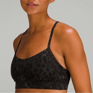 🖤🐆 Lululemon Flow Y Nulu Bra Black Cheetah Camo Deep Coal Multi